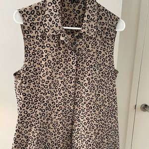 Theory leopard print silk blouse